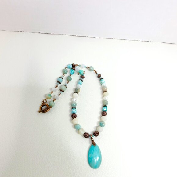 Amazonite and Crystal Necklace - Picture 7 of 11